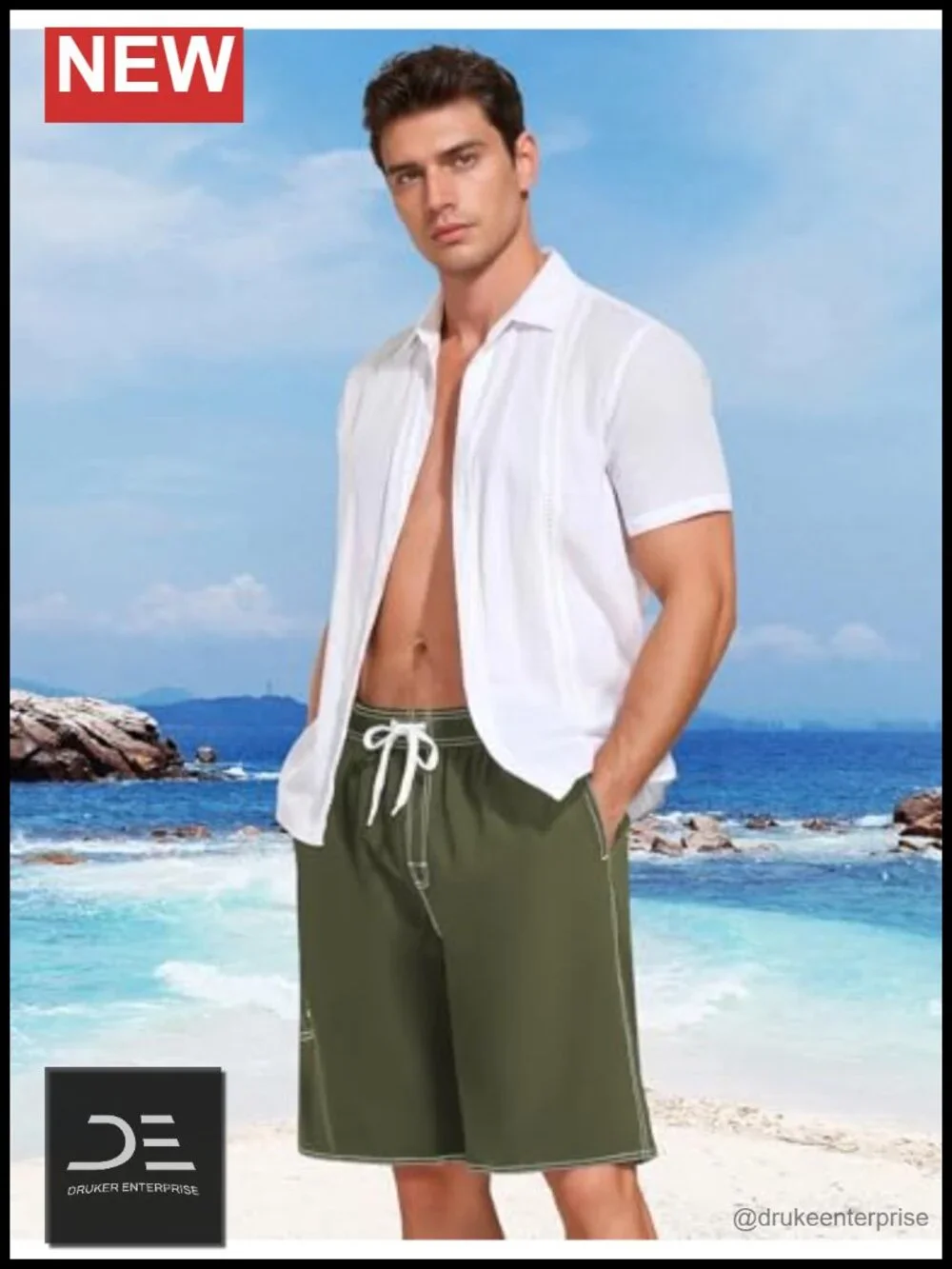 Men's Quick Dry Swim Trunks Board Shorts with Mesh Lining and Pockets